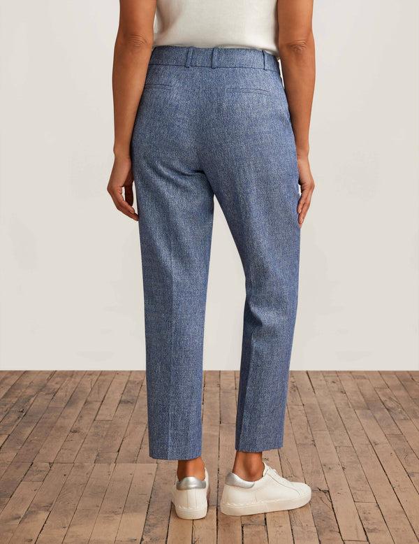 Anne Klein Grace Straight Ankle Pant Shore Blue/Bright Whit