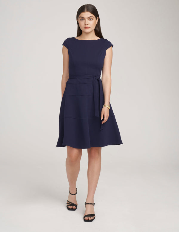 Anne Klein Heritage Dress With Self Belt- Sale Distant Mountain