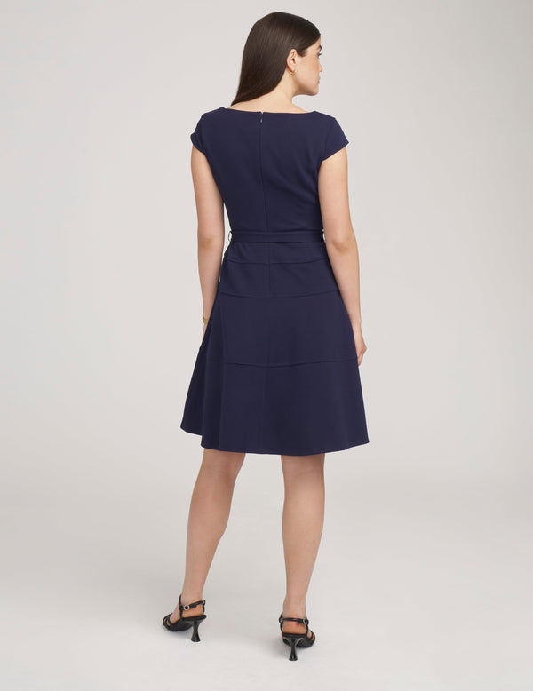 Anne Klein Heritage Dress With Self Belt- Sale Distant Mountain