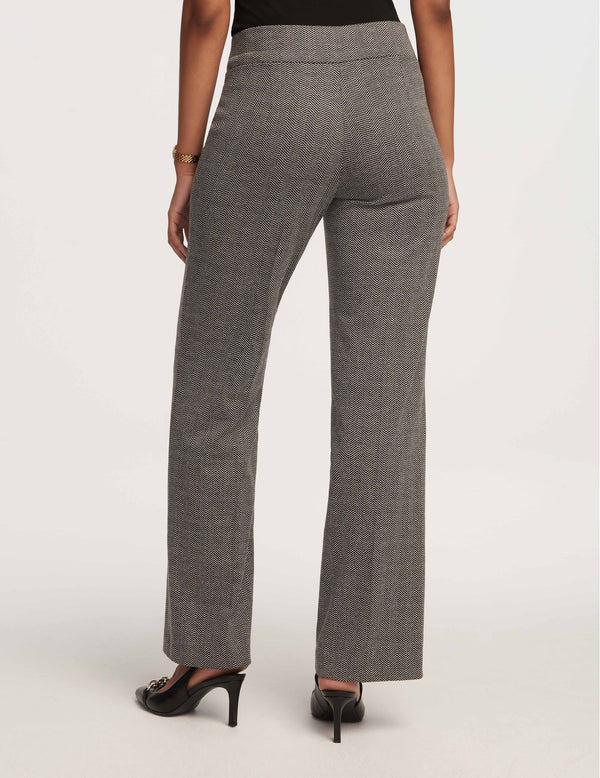 Anne Klein Herringbone Pull On Wide Leg Pants- Sale Anne Black/White