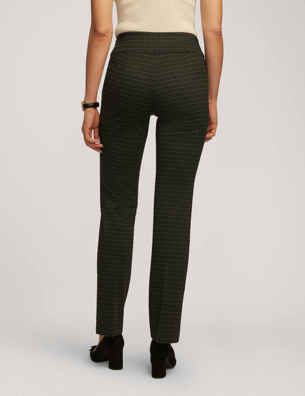 Anne Klein Houndstooth Printed Compression High Rise Pull On Bootleg- Sale Anne Black Multi