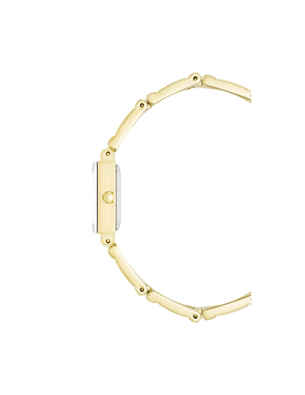 Anne Klein Iconic Rectangular Case Bangle Watch Set Gold-Tone