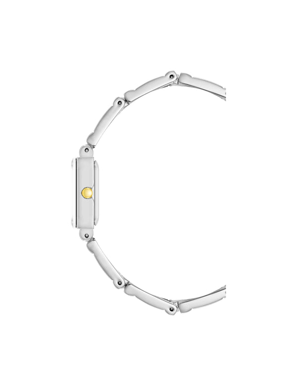 Anne Klein Iconic Rectangular Case Bangle Watch Set Silver-Tone/Gold-Tone