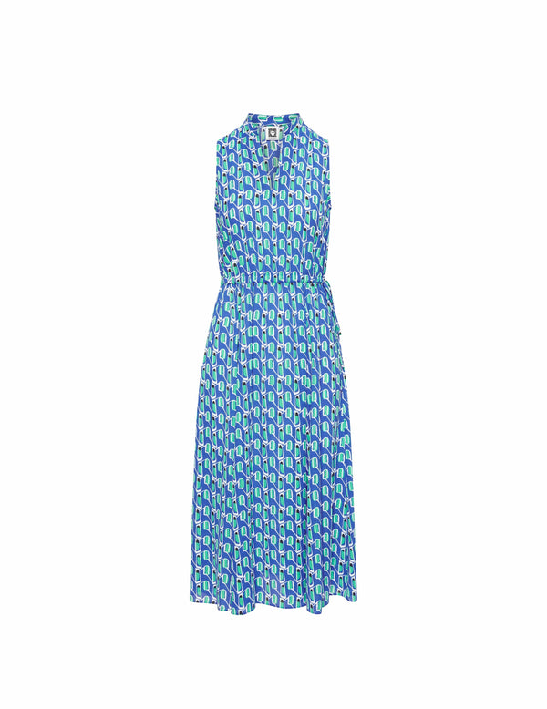 anne klein Jenna Drawstring Midi Dress- Sale Blue Lapis Combo