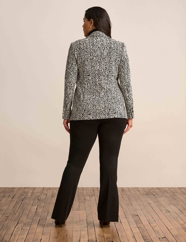 Anne Klein Knit Jacquard Jacket Anne White/Anne Black