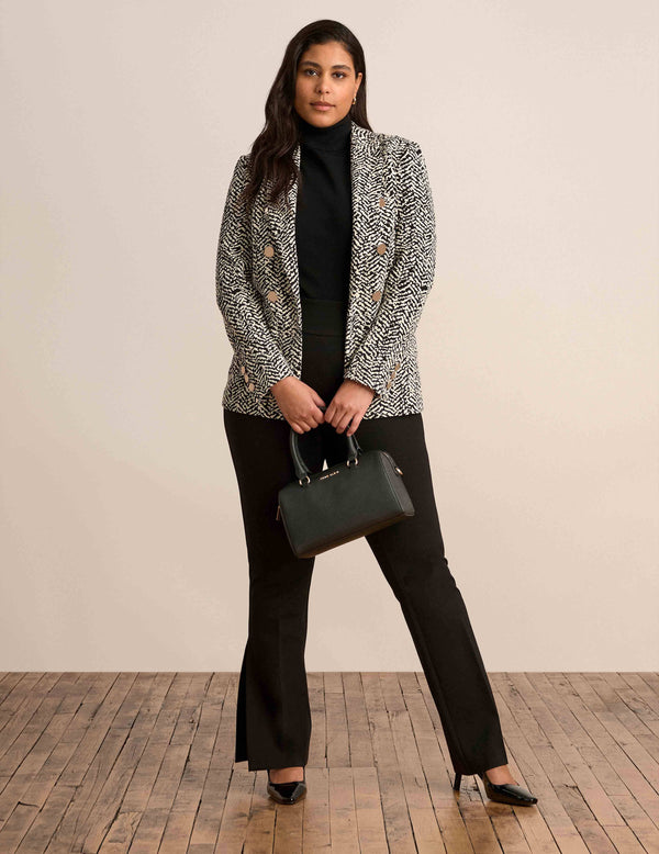 anne klein Knit Jacquard Jacket Anne White/Anne Black