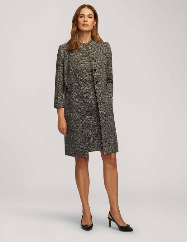 Anne Klein Knit Jacquard Sheath Dress- Sale Anne Black/ Anne White