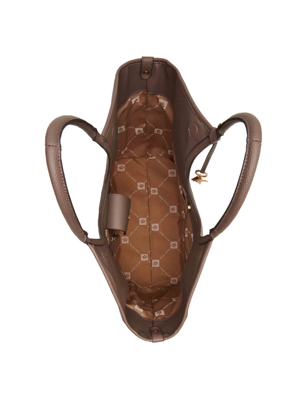 Anne Klein Large Tote With Graphic Tile Lion Logo Pouch Mink/Neutral Multi