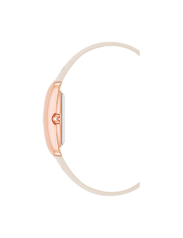 Anne Klein Legacy Calfskin Leather Strap Watch Pink/ Rose Gold-Tone