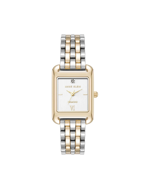 anne klein Legacy Diamond Dial Watch Silver-Tone/Gold-Tone