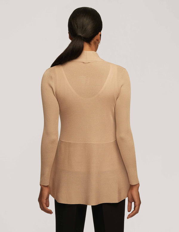 Anne Klein Long Cardigan With Waist Seam- Sale Latte