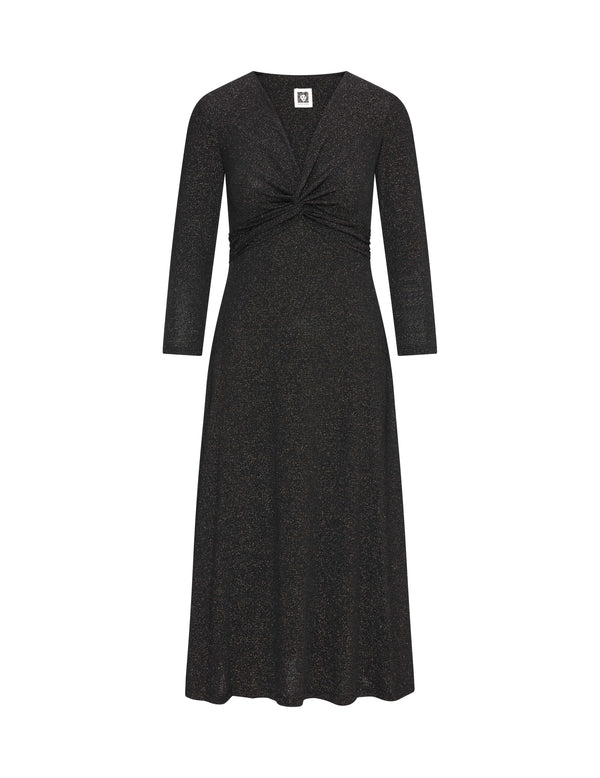 Anne Klein Lurex Knit Knot Dress- Sale Anne Black/Gold