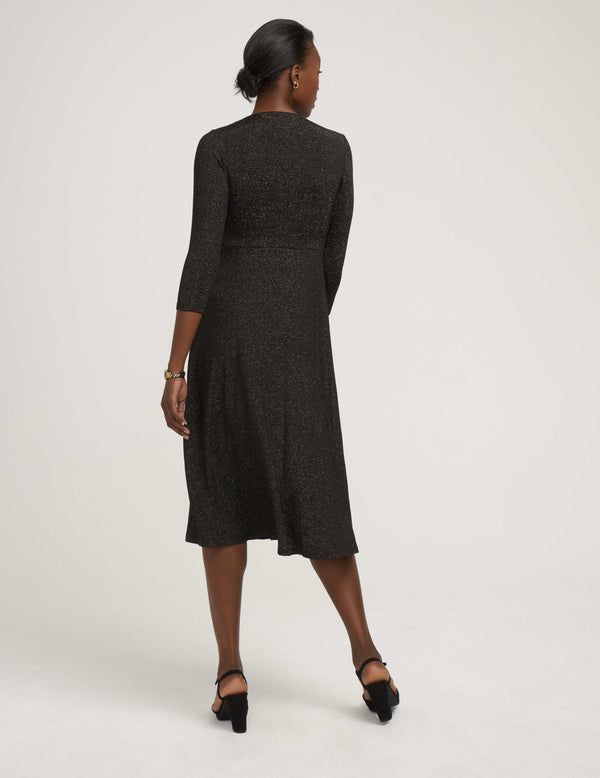 Anne Klein Lurex Knit Knot Dress- Sale Anne Black/Gold