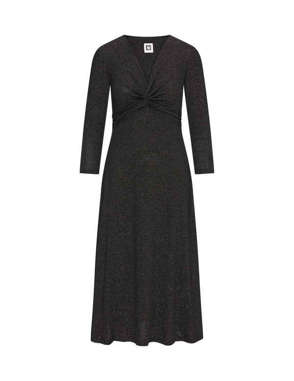 anne klein Lurex Knit Knot Dress- Sale Anne Black/Gold