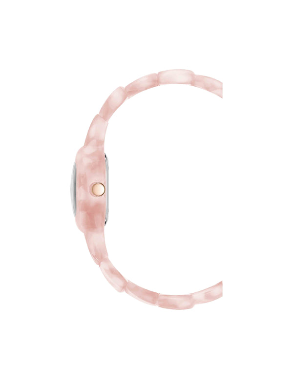 Anne Klein Marbleized Acetate Expansion Band Watch Rose Gold-Tone/Pink