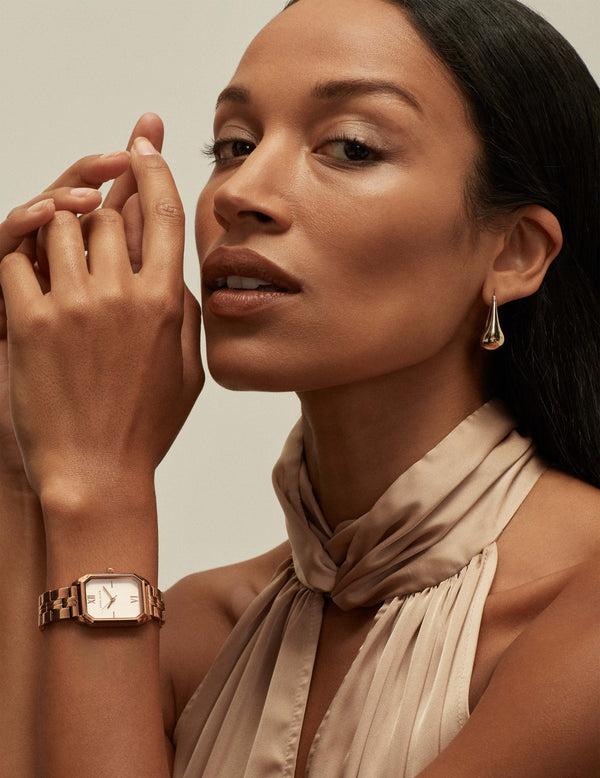 anne klein Matte Satin Twist Neck Halter Top- Sale Latte