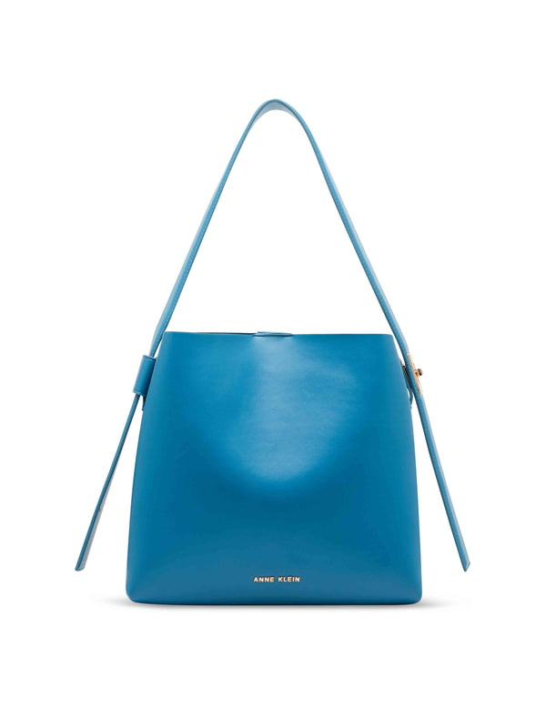 anne klein Medium Bucket Hobo With Ak Enamel Turn Lock