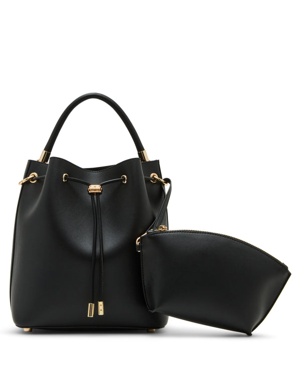 anne klein Medium Bucket with Convertible Strap Black