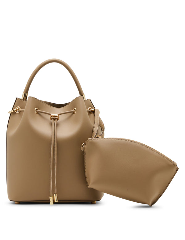 anne klein Medium Bucket with Convertible Strap Truffle