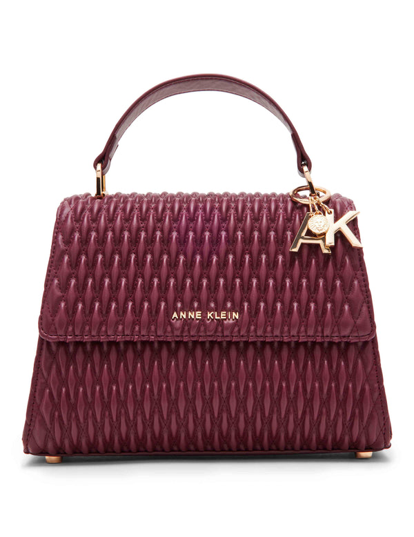 anne klein Medium ruched flap top handle with convertible strap