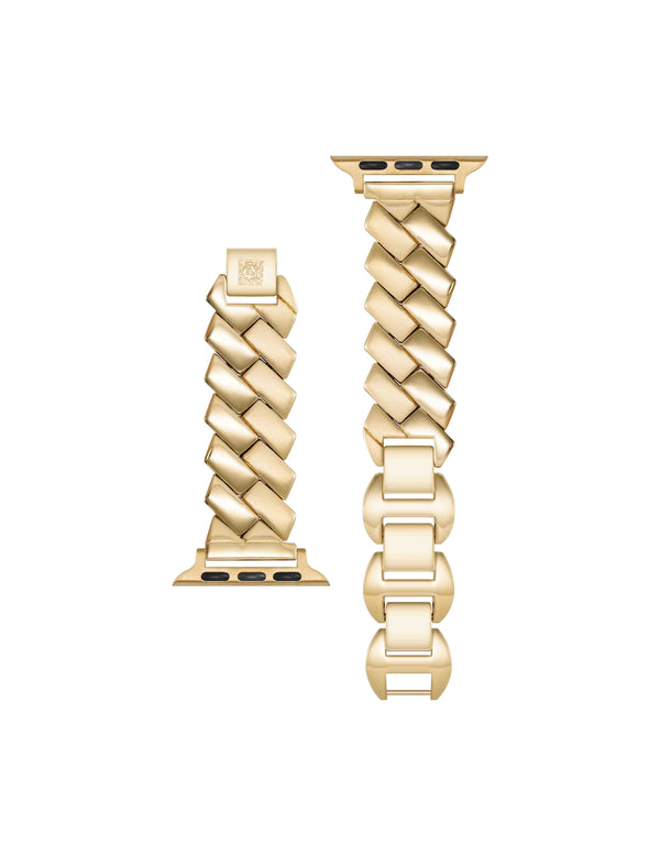 Anne Klein Metal Zig-Zag Bracelet Band For Apple Watch® Gold-Tone