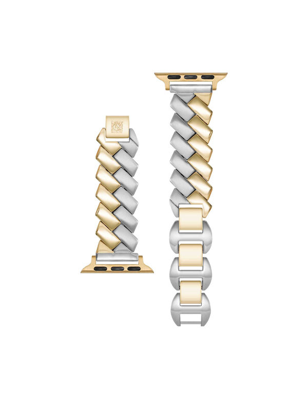 Anne Klein Metal Zig-Zag Bracelet Band For Apple Watch® Gold-Tone/Silver-Tone
