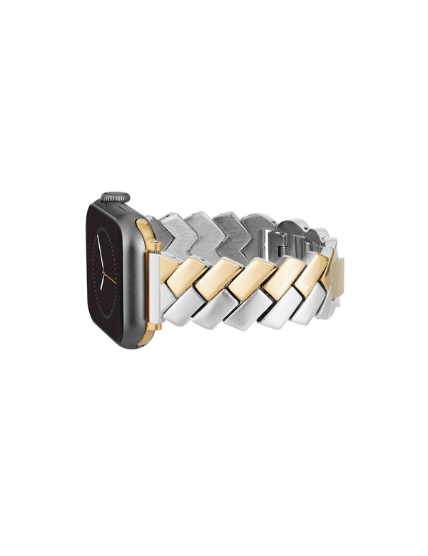 Anne Klein Metal Zig-Zag Bracelet Band For Apple Watch® Gold-Tone/Silver-Tone
