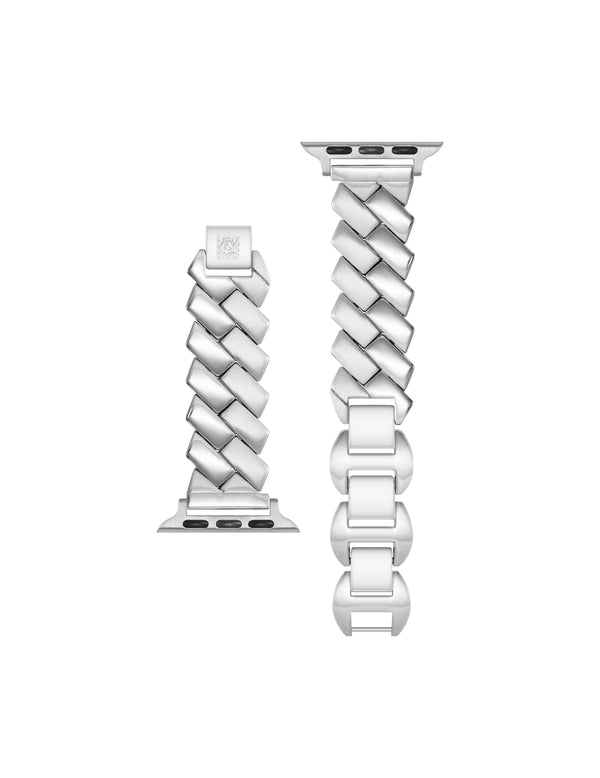 Anne Klein Metal Zig-Zag Bracelet Band For Apple Watch® Silver-Tone