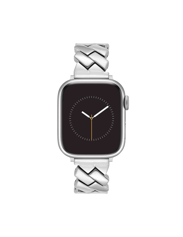 anne klein Metal Zig-Zag Bracelet Band for Apple Watch® Silver-Tone