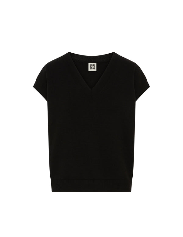 Anne Klein Milano Stitch Sweater Vest- Sale Anne Black