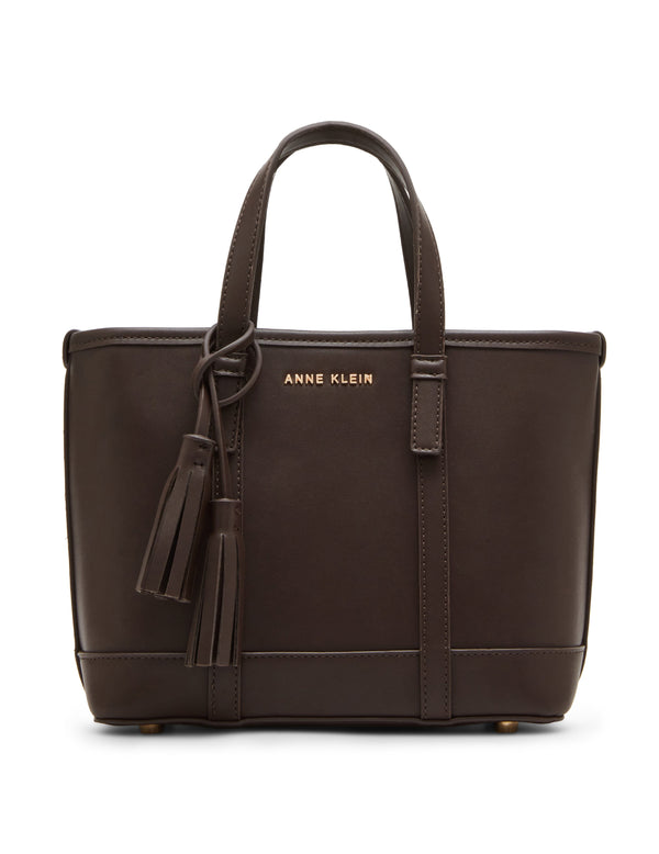 Anne Klein Mini Tote With Pouch And Tassel Espresso