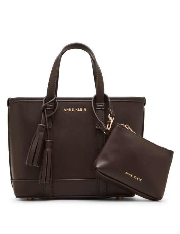 anne klein Mini Tote With Pouch And Tassel Espresso