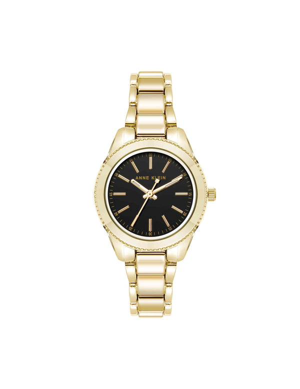 anne klein Minimalist Contemporary Watch Black/Gold-Tone