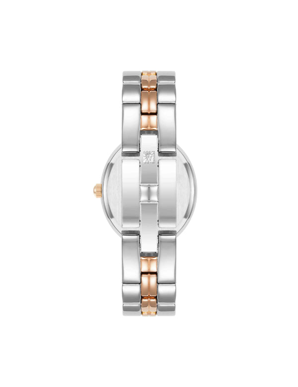 Anne Klein Minimalist Oval Case Watch Silver-Tone/Rose Gold-Tone
