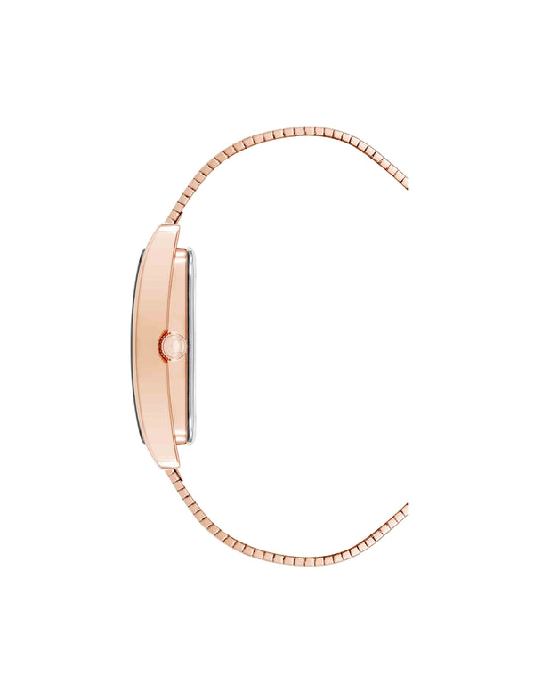 Anne Klein Modern Rectangular Stainless Steel Bracelet Watch Blush Pink/Rose Gold-Tone