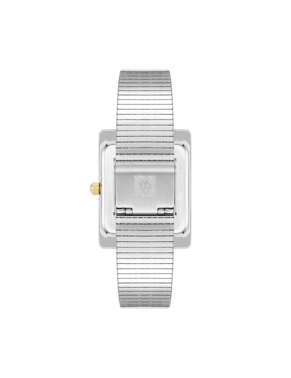 Anne Klein Modern Rectangular Stainless Steel Bracelet Watch Silver-Tone/Gold-Tone