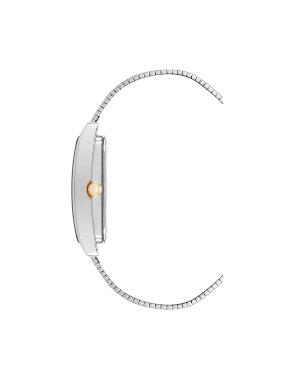 Anne Klein Modern Rectangular Stainless Steel Bracelet Watch Silver-Tone/Gold-Tone