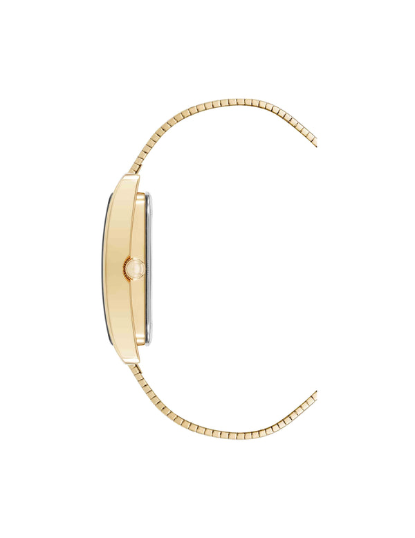 Anne Klein Modern Rectangular Stainless Steel Bracelet Watch Black/Gold-Tone
