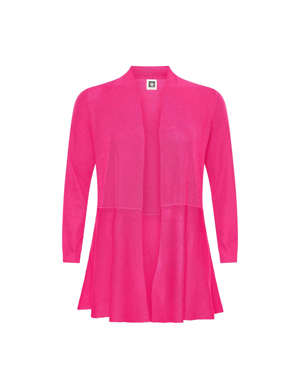 anne klein Monterey Long Waist Seam Cardigan- Sale Pink Pansy