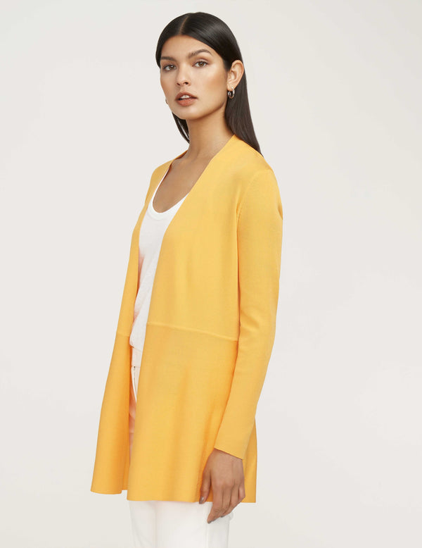 Anne Klein Monterey Long Waist Seamed Cardigan- Sale Mondrian Yellow