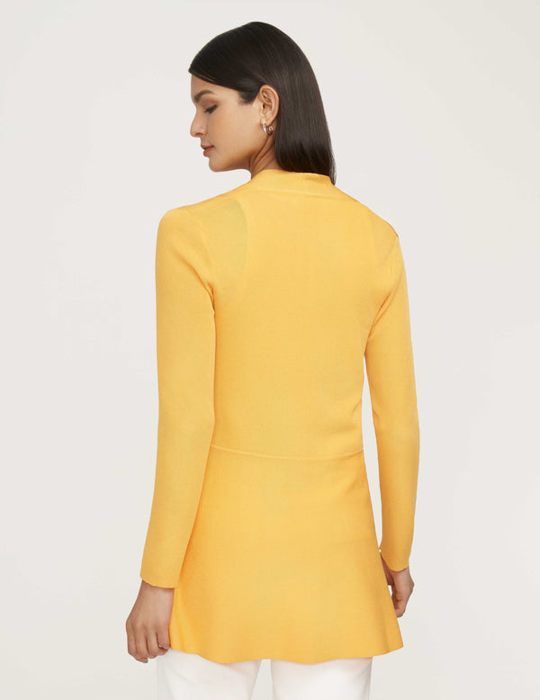 Anne Klein Monterey Long Waist Seamed Cardigan- Sale Mondrian Yellow