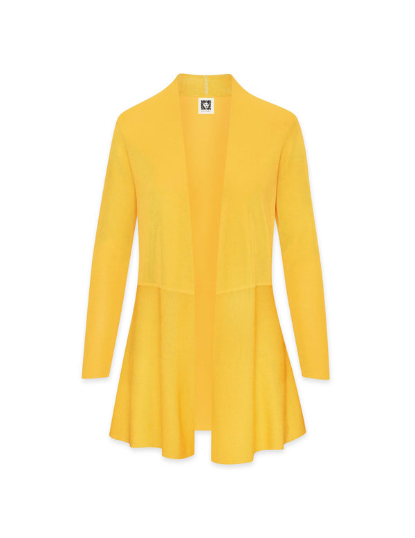 anne klein Monterey Long Waist Seamed Cardigan- Sale Mondrian Yellow