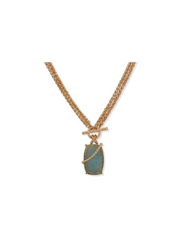 anne klein Nk 18/36In Convertaible Stn Pndt W/ Toggle-Gld/Blue