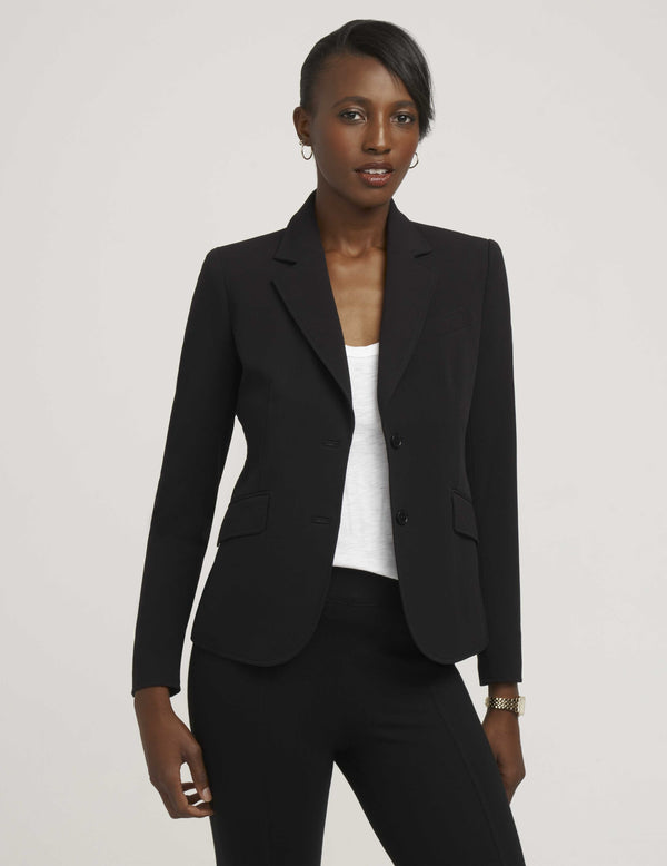 Anne Klein Notch Collar 2 Button Jacket- Sale Anne Black