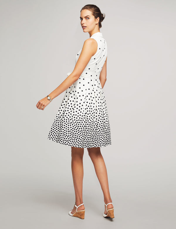 Anne Klein Notch Collar Wrap With Full Skirt- Sale Bright White/Anne Blac