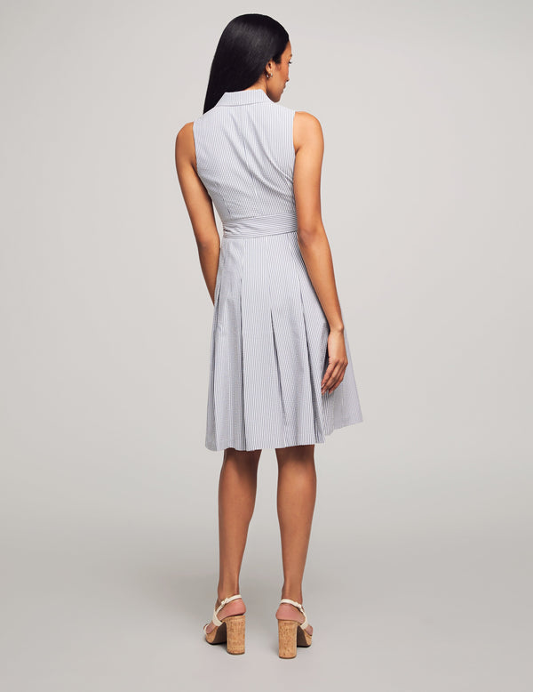 Anne Klein Notch Collar Wrap With Full Skirt- Sale Distant Mountain/Bright White