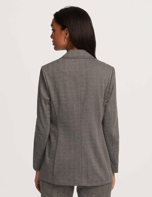 Anne Klein Notched Collar Jacket With Patch Pockets- Sale Anne Black/White