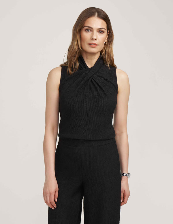 Anne Klein Novelty SL High Twist Neck- Sale Anne Black