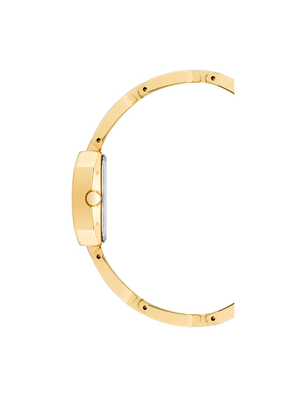 Anne Klein Octagonal Link Bracelet Watch Black/Gold-Tone