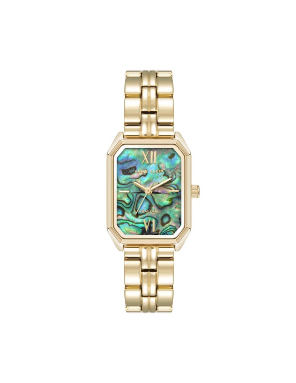 anne klein Octagonal Shaped Metal Bracelet Watch Abalone/Two-Tone
